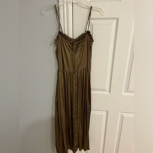 Olive Green ZARA midi dress